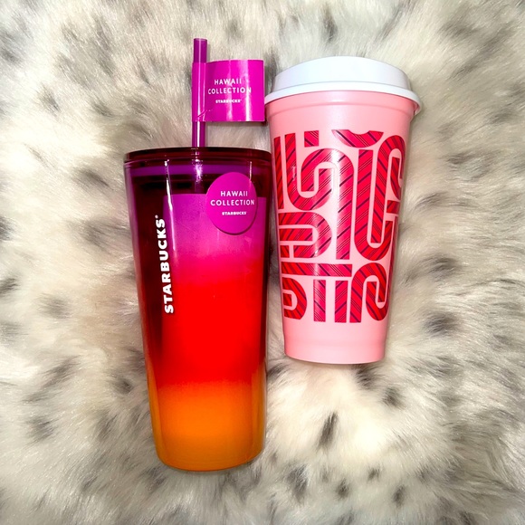 💗Starbucks ombré tumbler w/candy cane reusable💗